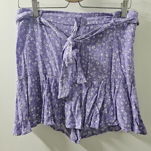 ZARA Purple Floral Skort - sz XL